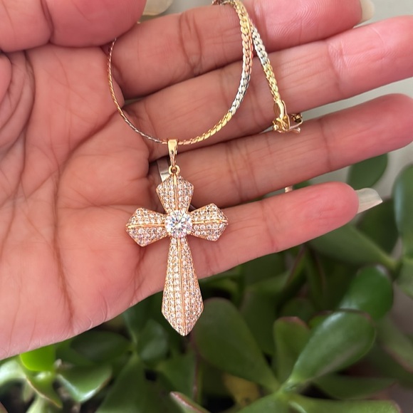 Cadena 18 k gold plated de cruz - Picture 3 of 4